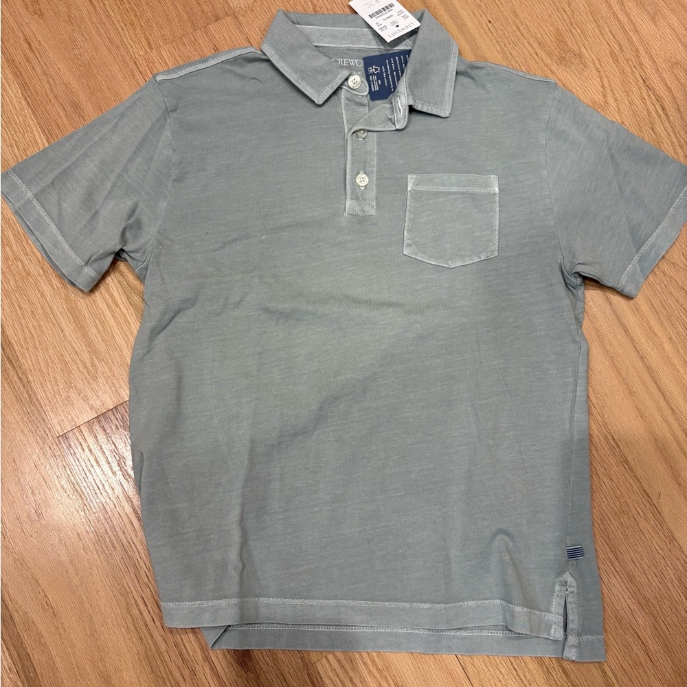 NWT Crewcuts short sleeve polo pale green M/8-9